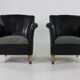 Ensemble de deux fauteuils club en cuir design danois