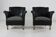 Ensemble de deux fauteuils club en cuir design danois