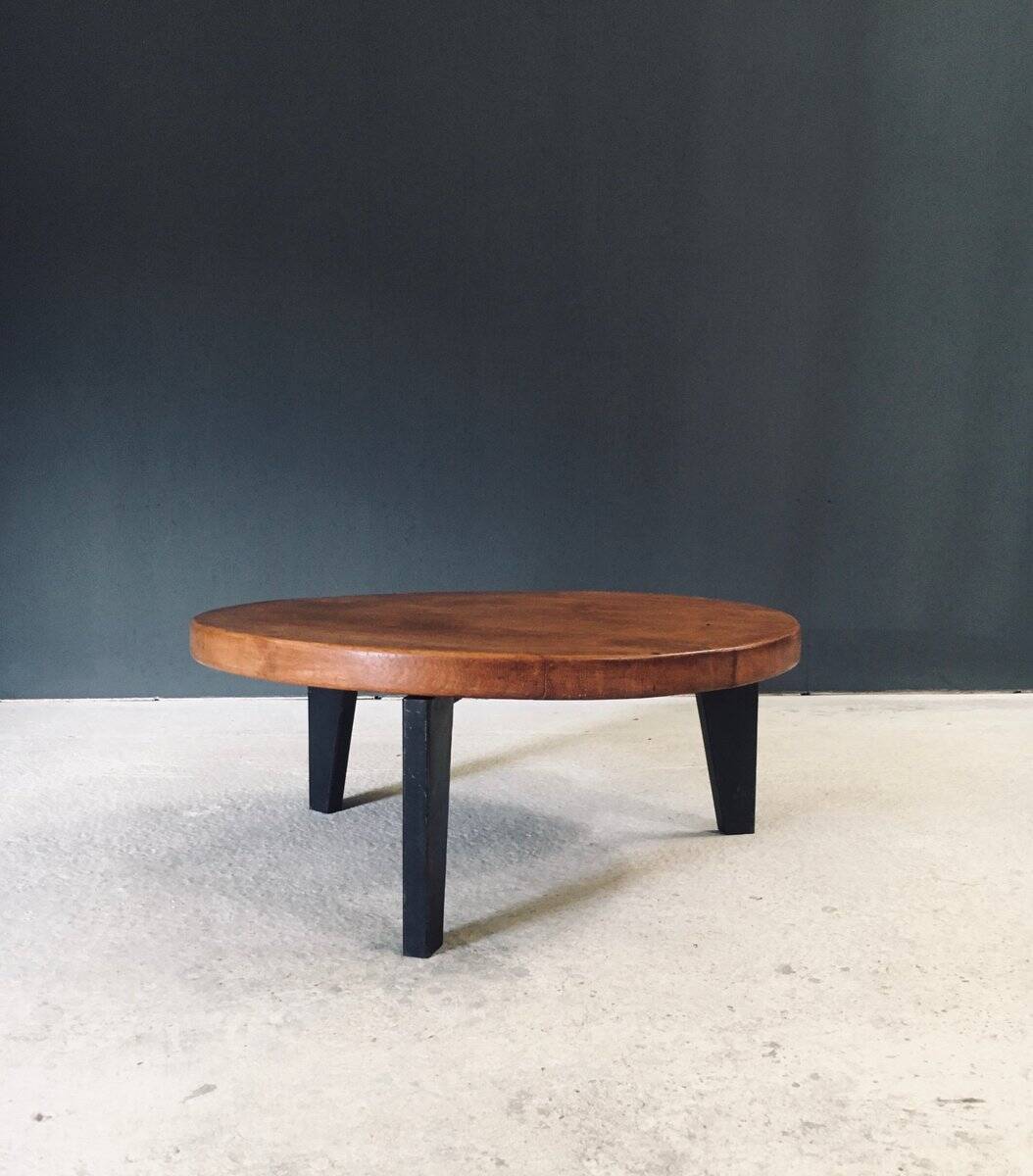 Mid-Century Industrial Tripod Coffee Table, France, 1950s