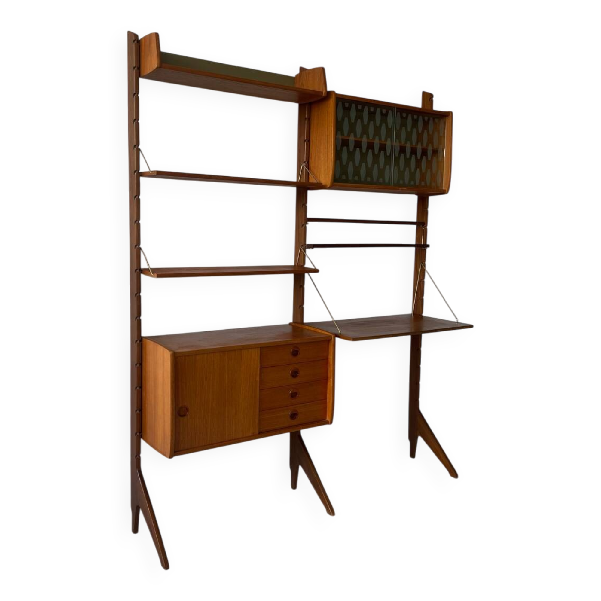 Bibliothèque en teck, Norvège des années 1960