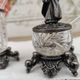 Trio of salters and mustard makers made of Bavarian crystal and bronze