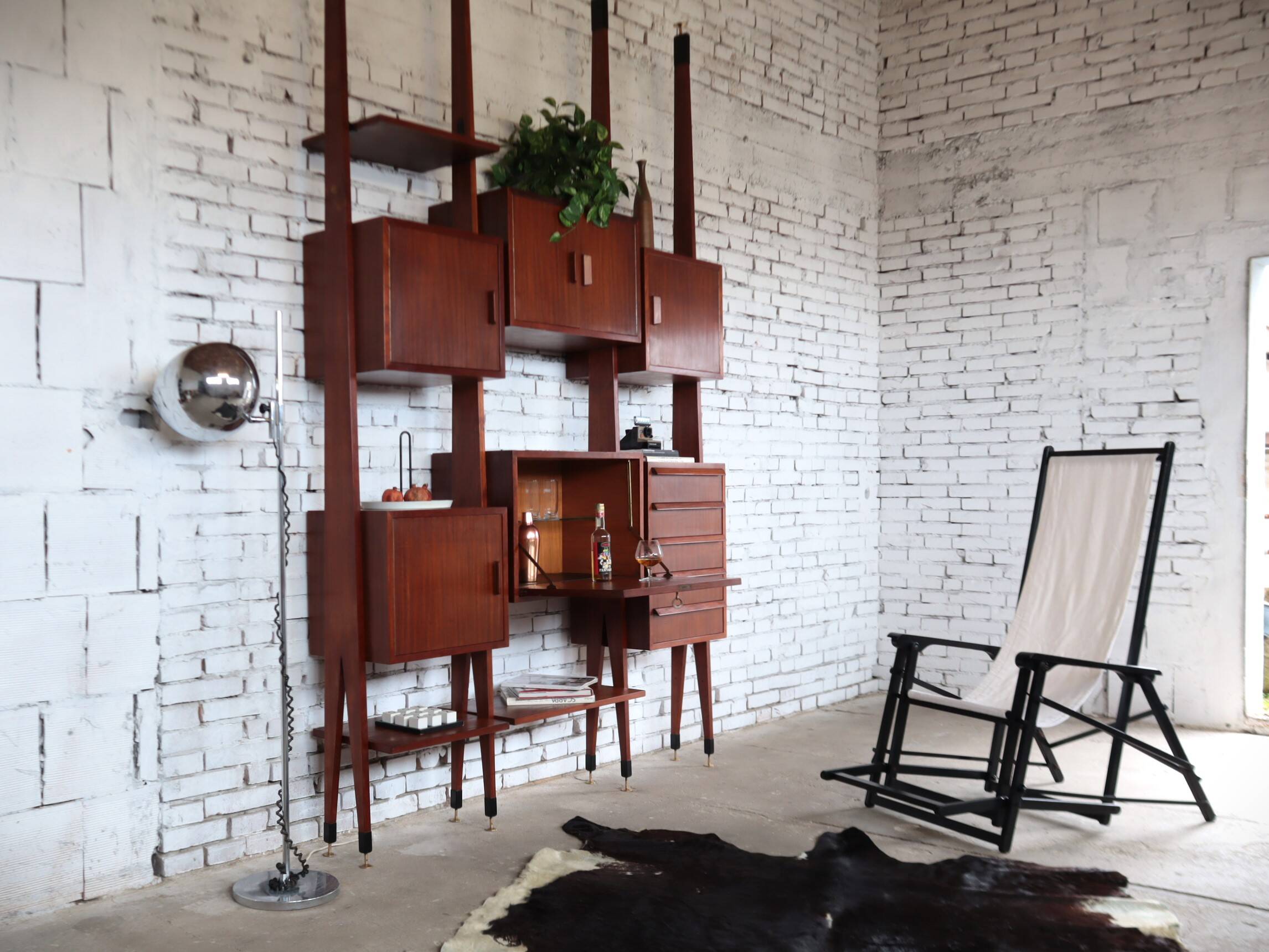 mid-century Italian Wall Unit & Bookcase, 1950s