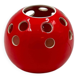 Vintage Red Ceramic Lamp Handcrafted in Italy, 1970s