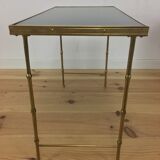 Brass side table, golden bamboo, 1950s