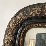 Antique Louis Philippe mirror in black and gold, 93X68cm