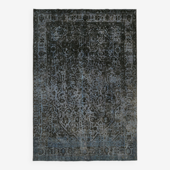 Fait main Oriental Contemporain Années 1980 244 cm x 353 cm Tapis en laine noire