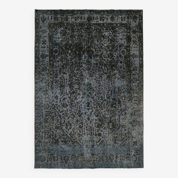 Handmade Oriental Contemporary 1980s 244 cm x 353 cm Black Wool Carpet