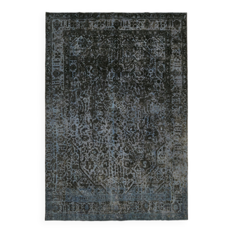 Handmade Oriental Contemporary 1980s 244 cm x 353 cm Black Wool Carpet