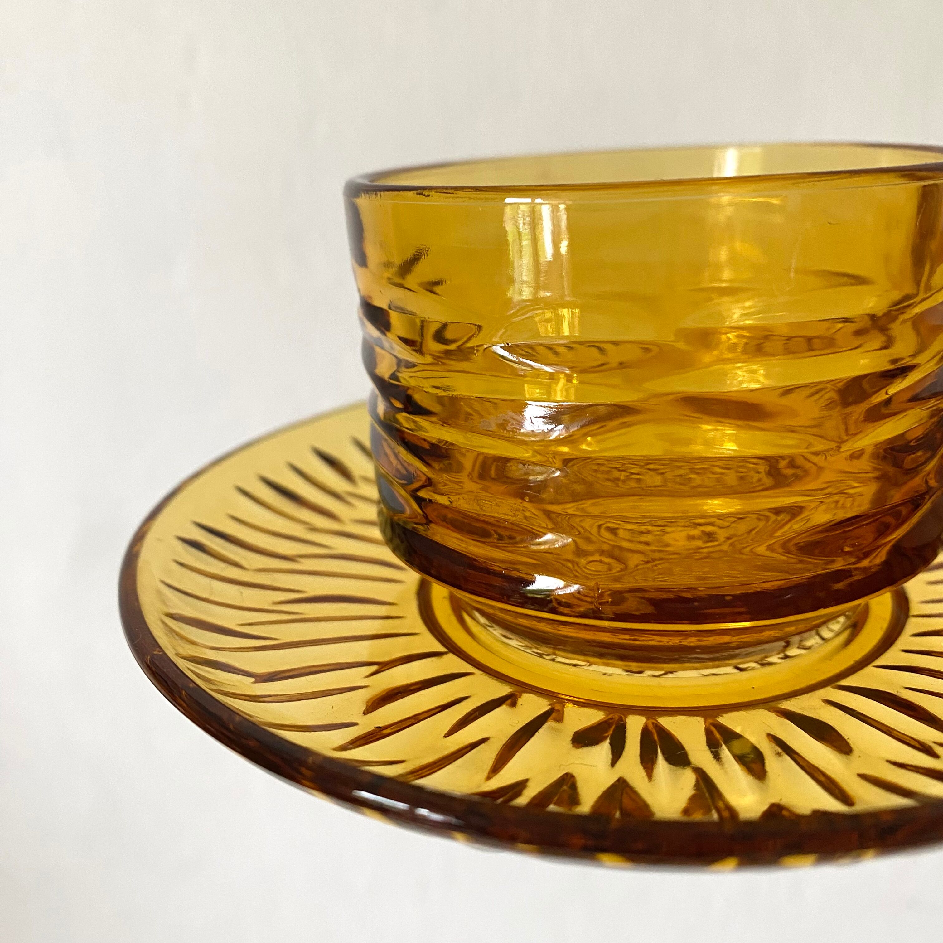 Vereco cups in amber glass