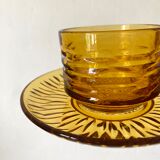 Vereco cups in amber glass