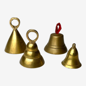 Collection of brass bells 4 pieces