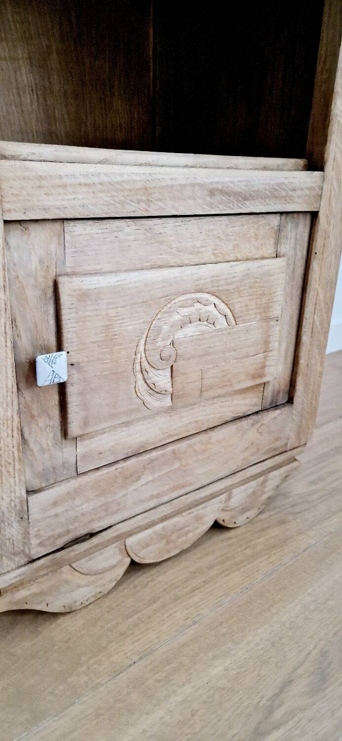Art deco style oak bedside table from the 1920s