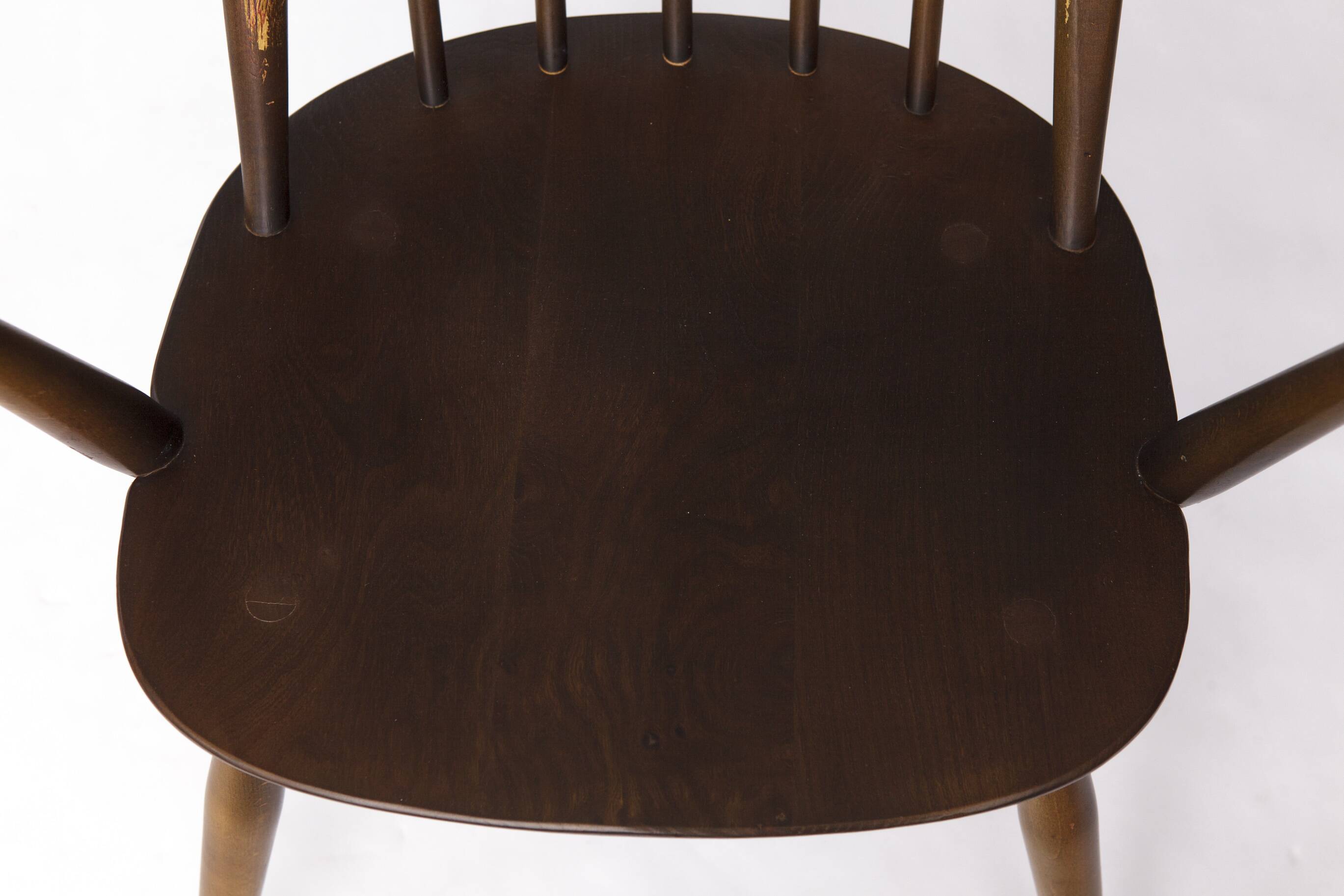 Set of 6 Ercol Quaker Windsor Dining Chairs | 1960s British Mid-Century Mod