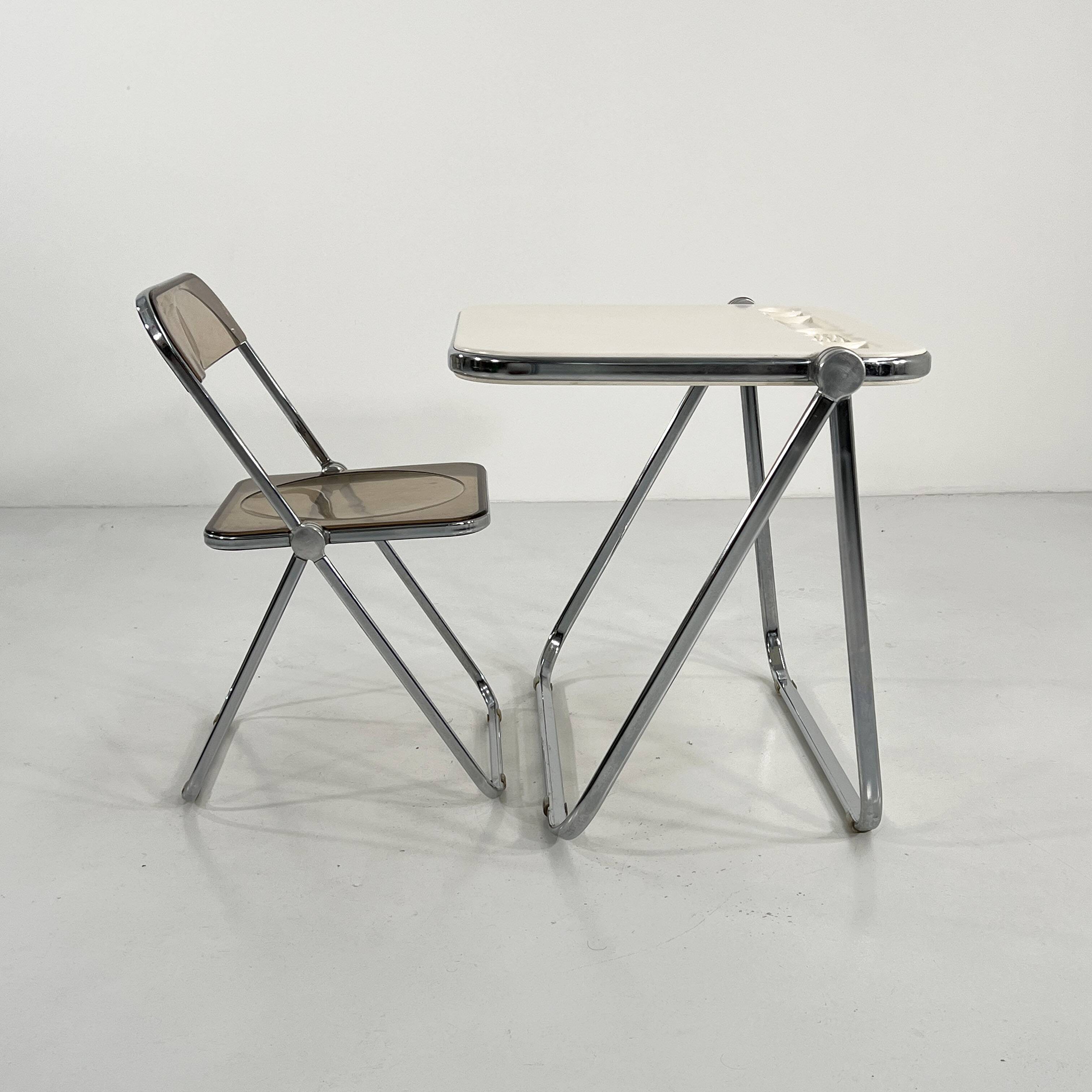 Platone white folding desk by Giancarlo Piretti for Anonima Castelli 1970