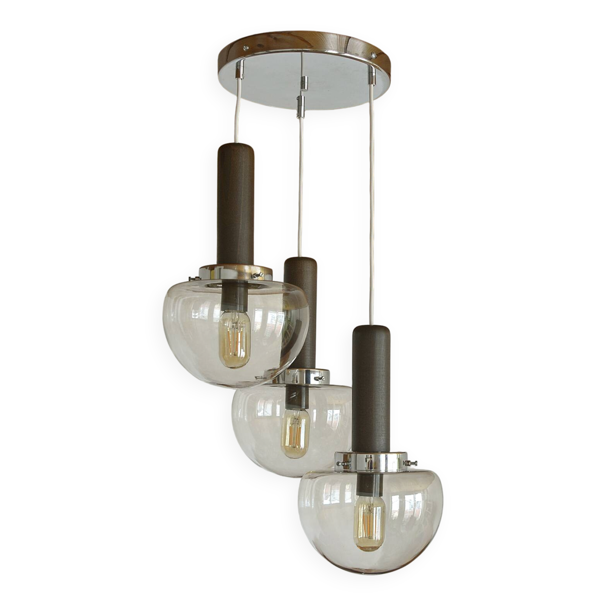 Mcm pendant light  space age accent hanging mid century modern lamp 1980's