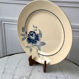 Round dish blue flowers Saint-Amand years 30-40