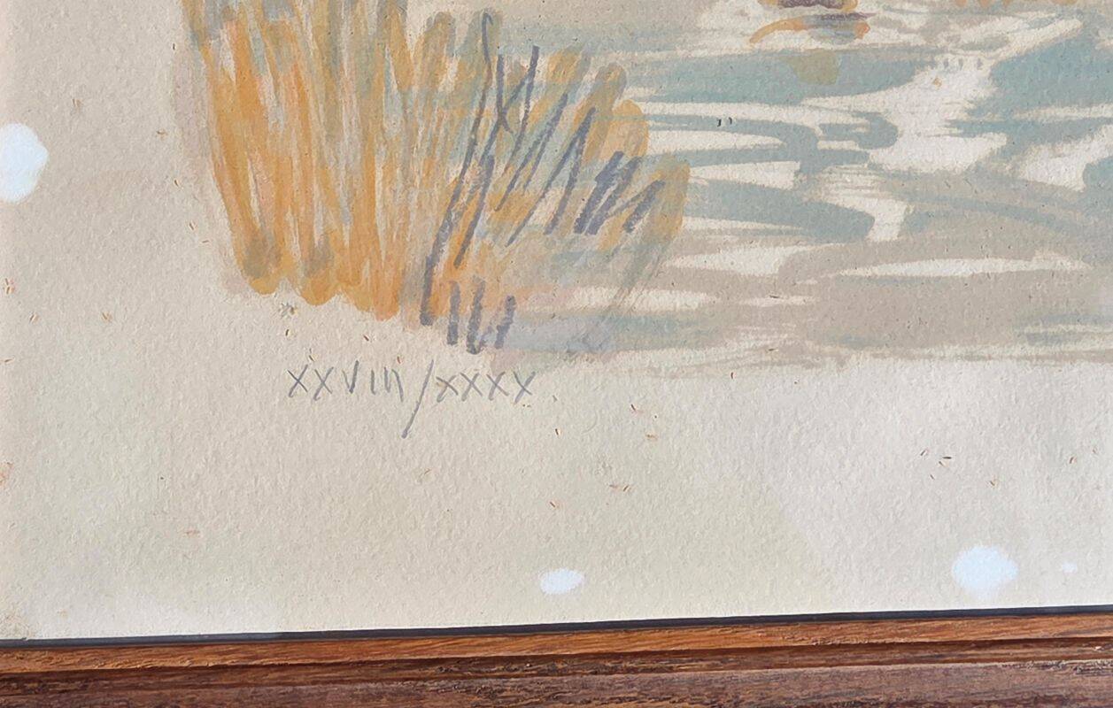 Yves Brayer Lithograph Herd of Horses in Camargue