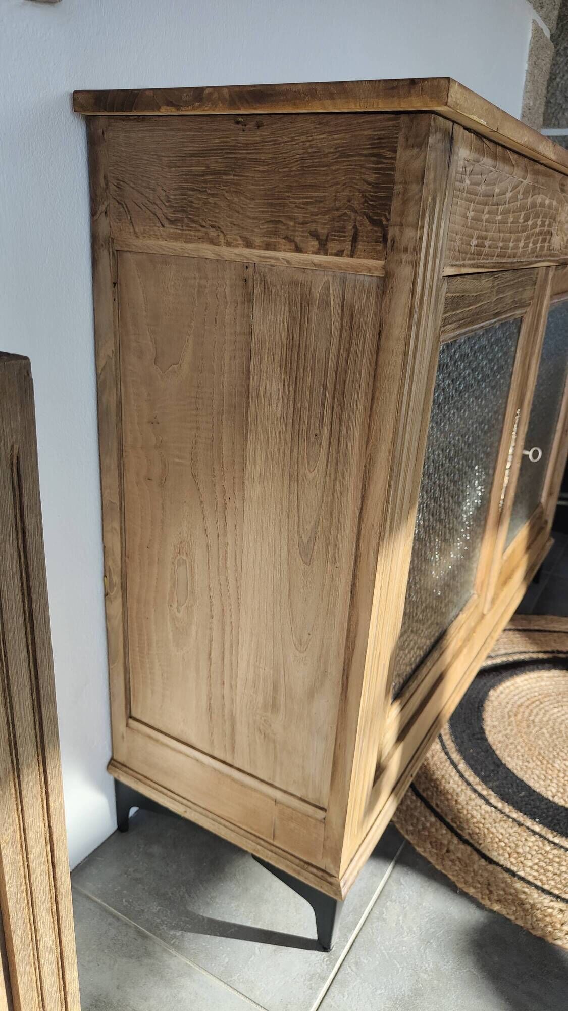 Old Art Deco Parisian buffet in stripped raw wood