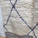 Moroccan Berber carpet Beni Ouarain with majorelle blue diamonds 2,44x1.49m