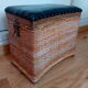 Tabouret de pêche en osier, coffre siège de pêcheur