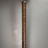 Brutalist midcentury wood turned cocoon floor lamp