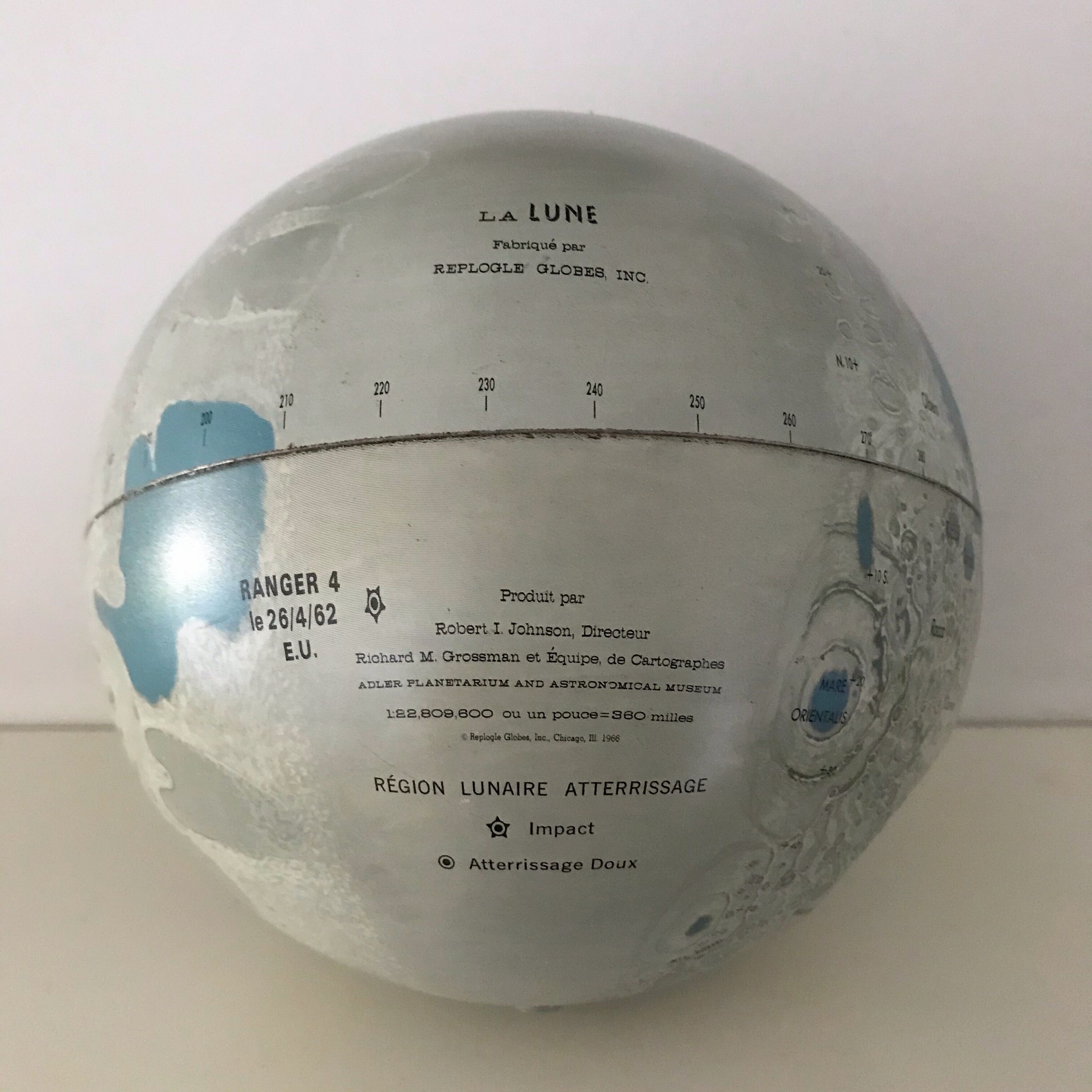Vintage metal moon globe Replogle globes 1966