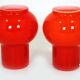 Vintage Red Glass Table Lamps attributed to Štěpán Tabery, 1970s