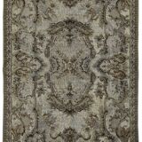 Overdyed Wool Vintage Handmade Carved Rug 166 cm x 266 cm