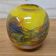 Artistic mouth-blown studio glass vase Ioan Nemtoi yellow