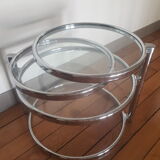 Glass and chrome coffee table