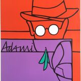 Valerio adami, portrait of Freud, 1975. Exhibition poster in lithography