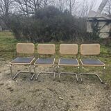 4 vintage Italian Cesca B32 chairs by Marcel Breuer, 70s