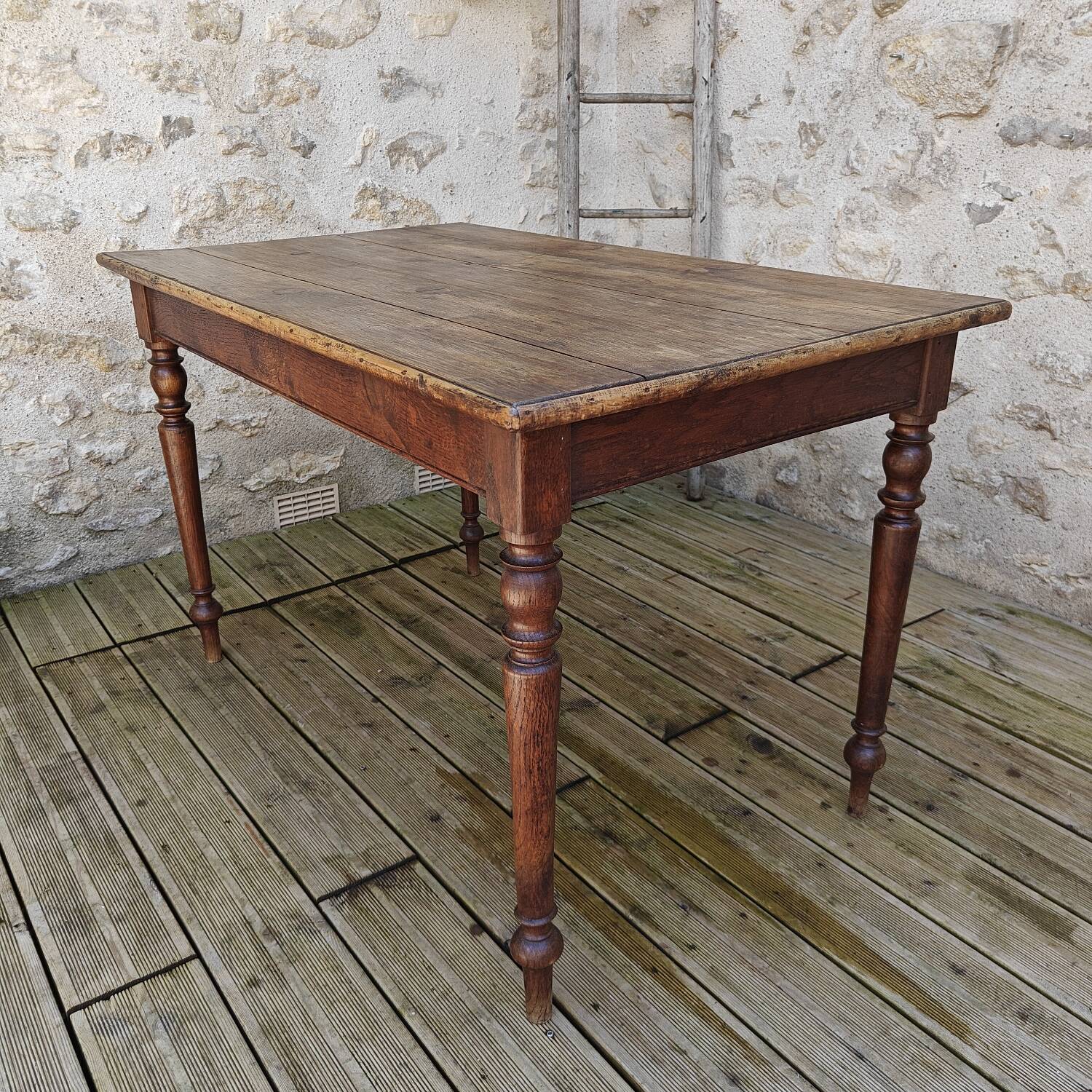 Solid oak farmhouse table