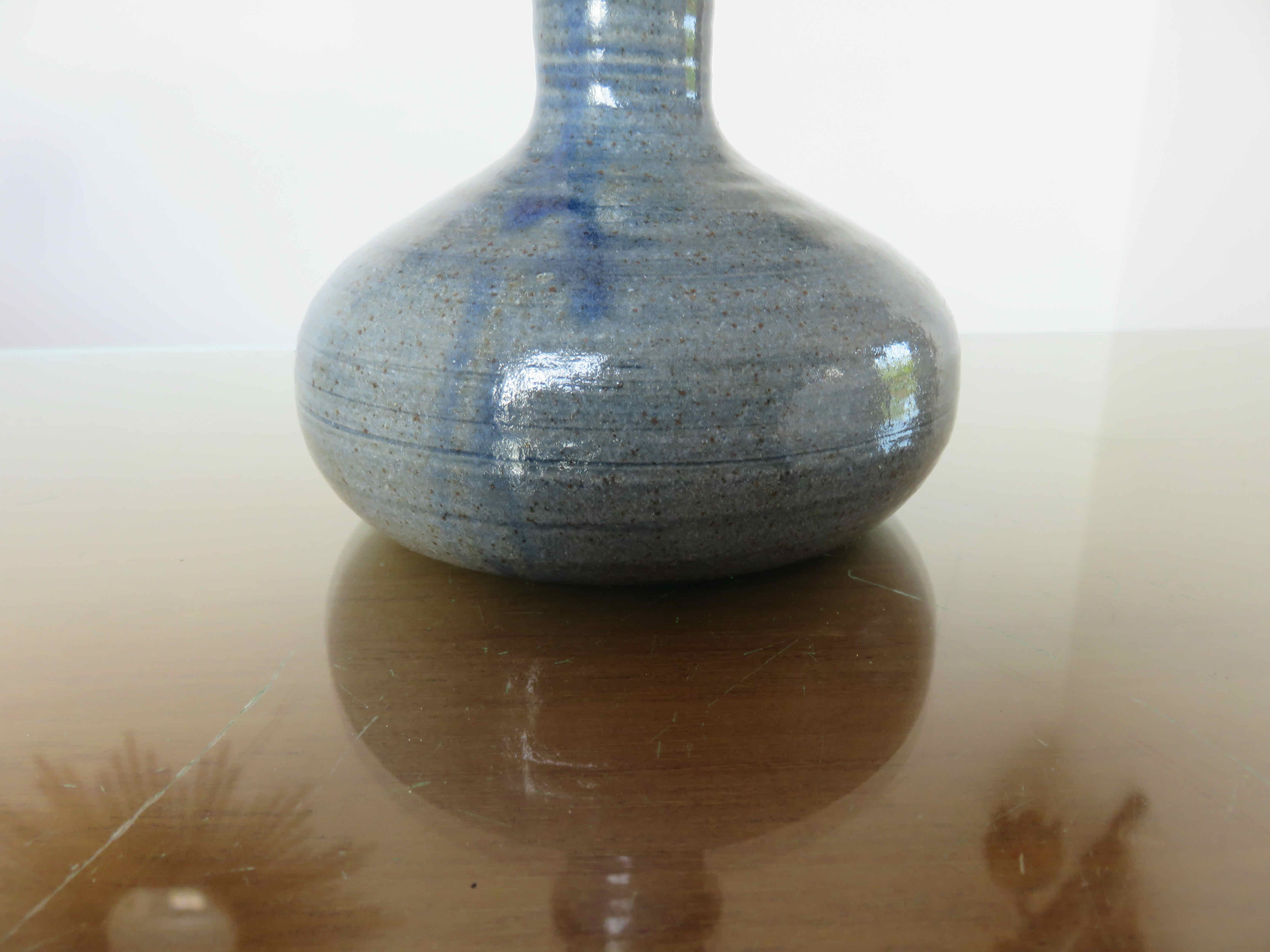 Sandstone lamp, signed, 60s