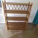 Wooden and rattan bookcase, 1970s-1980s