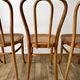 Set of 4 cane chairs in bentwood and honey-coloured cane thonet early 20th century