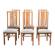 6 Scandinavian dining chairs in solid wood and grey fabric Denmark