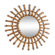 Midcentury Sunburst Mirror, Bamboo & Rattan, Handmade in France, 1950s