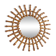 Midcentury Sunburst Mirror, Bamboo & Rattan, Handmade in France, 1950s