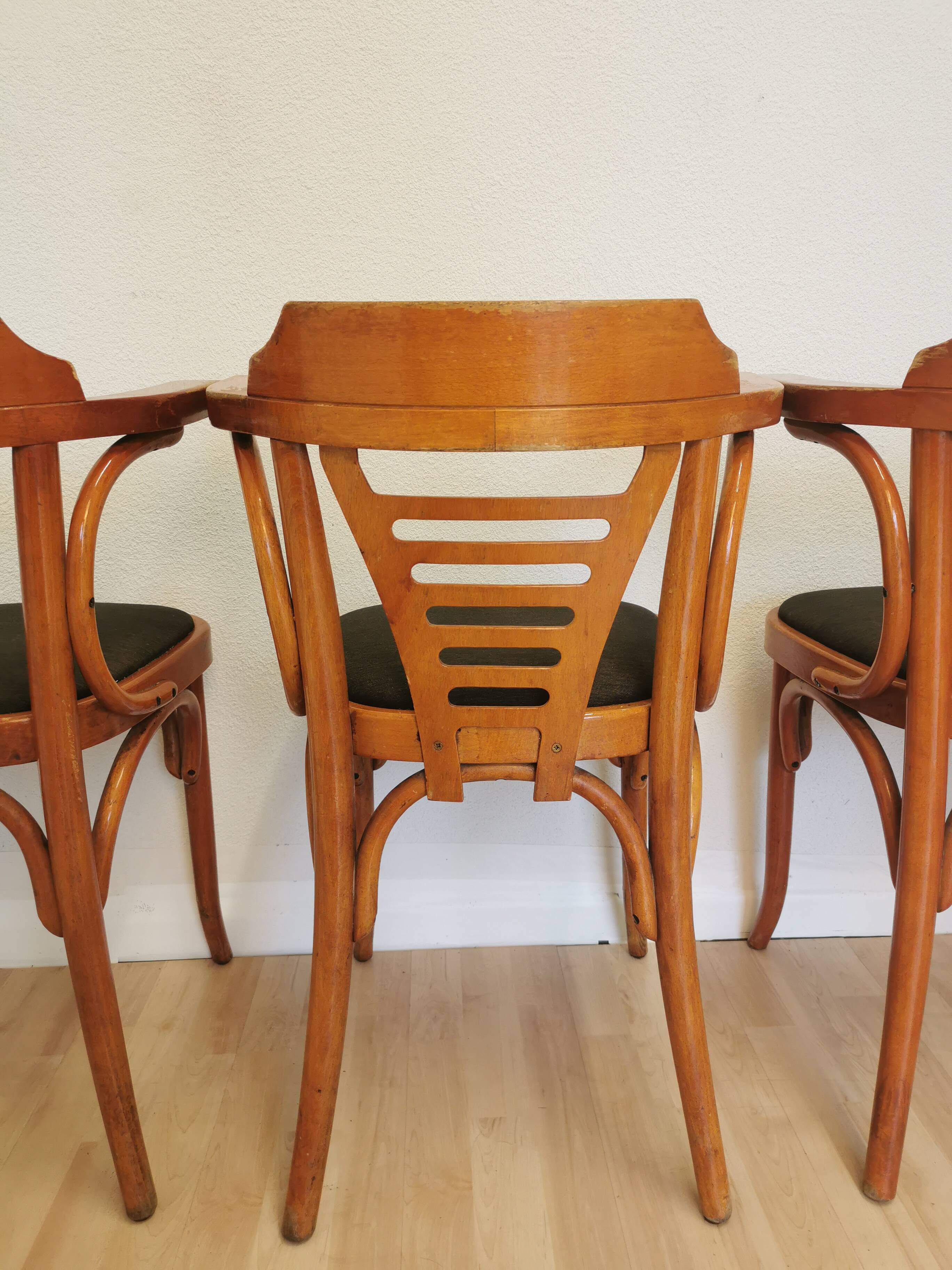 Vintage Bentwood Armchairs - Set of 3 - Mid-Century Irish Pub Style