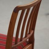 Set of 6 modern classic Danish dining chairs, oak with upholstered seats, 1950s.