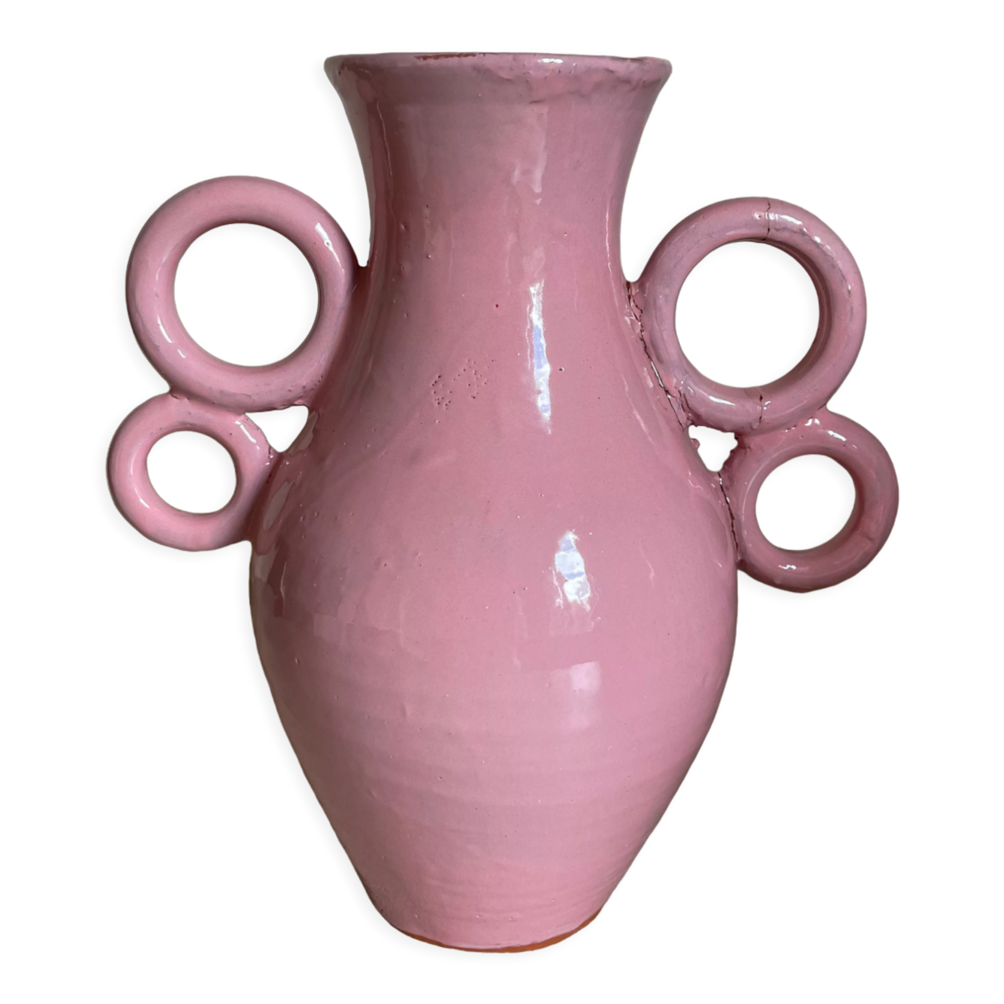 Handmade XL Circular Ceramic Abstract Vase