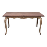 Table basse ancienne dorée et bois