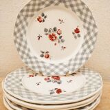 6 flat Digoin Bastia earthenware plates