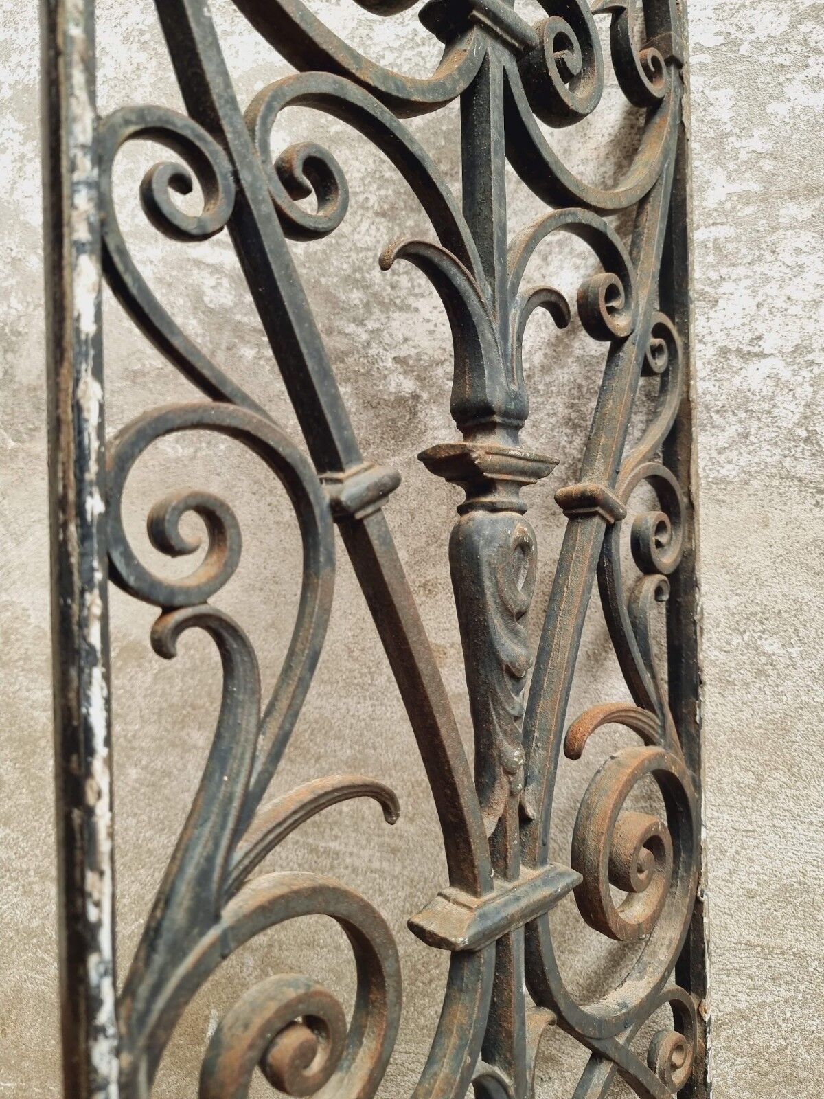 Old iron door grille window grille