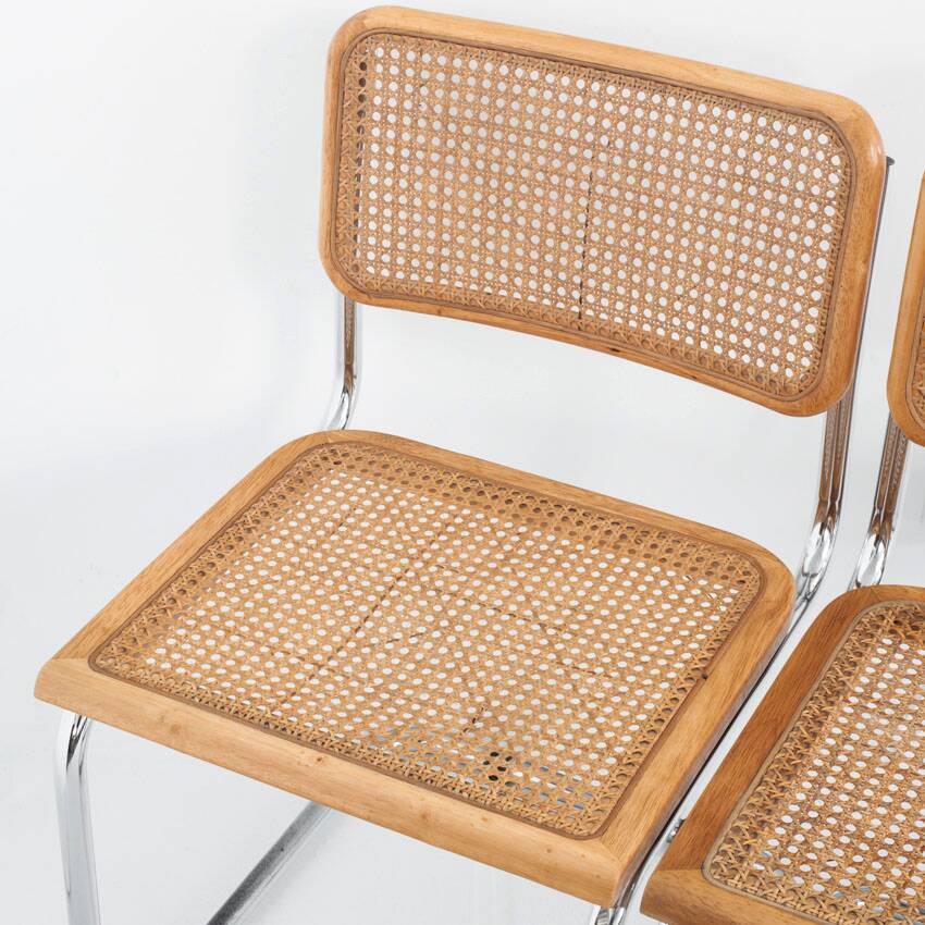 Set of 6 Cesca chairs. Made according to the design by Marcel Breuer. 80s.