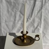 Antique gold hand candlestick with a handle fixed by 3 rivets H8 D13