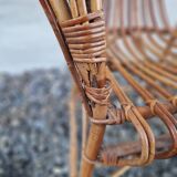 Emmanuelle style rattan wicker armchair