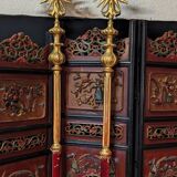 Pair of late 18th century gilded wooden processional sticks