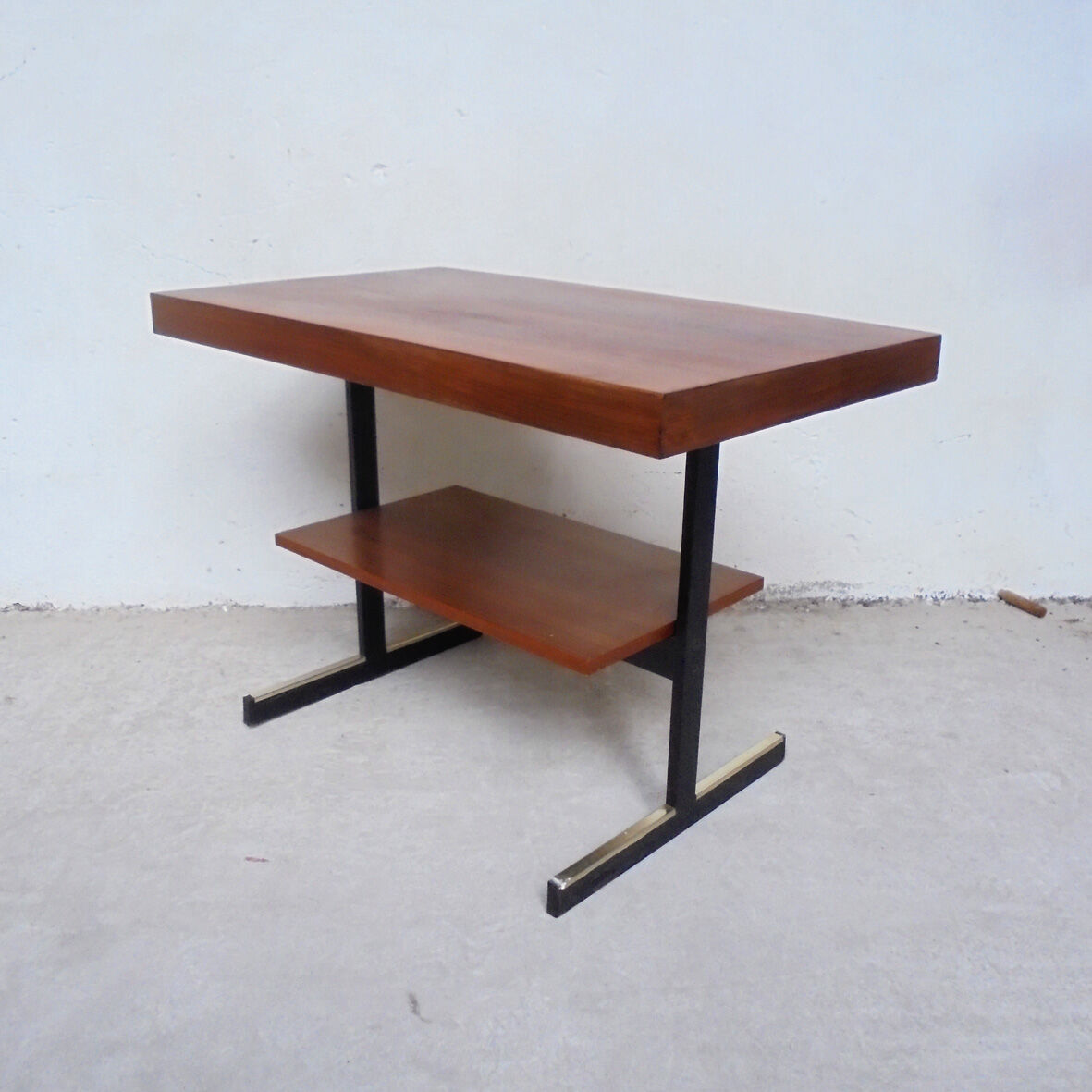 Metal and wood coffee table